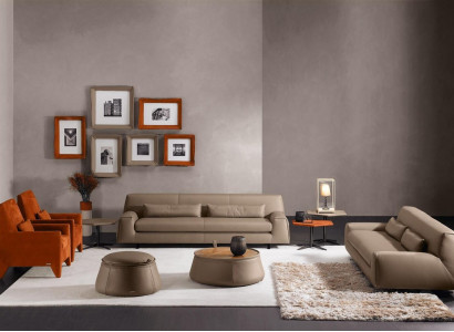 Sofagarnitur Couch Polster Ledersofa Prianera Italienische Möbel Sofa